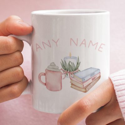 Personalised Cute Hygge Book Lover Mug