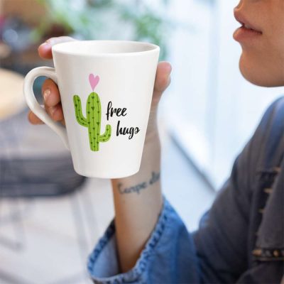 Free Hugs Cactus Latte Mug