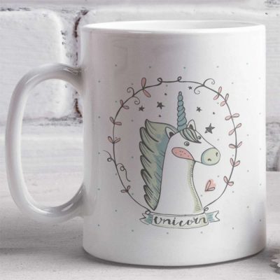 Hand Drawn Unicorn Personalised Mug