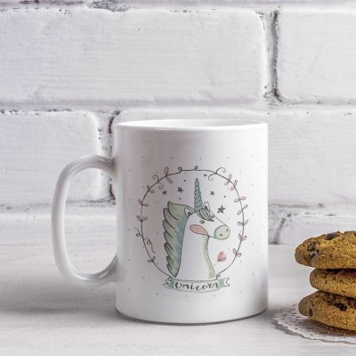 Hand Drawn Unicorn Personalised Mug