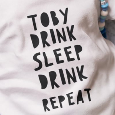 Personalised Drink Sleep Drink Repeat Baby Grow Body Suit