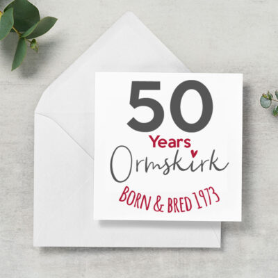 Personalised Age, Hometown and Year Birthday Card