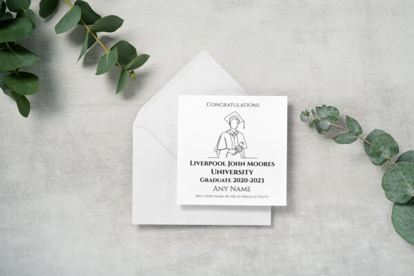 Personalised Graduation Greeting Card with Unique Line Art Design