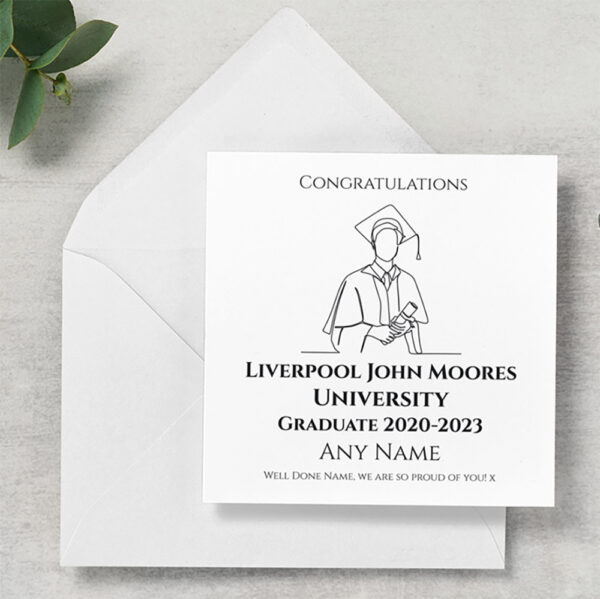 Personalised Graduation Greeting Card with Unique Line Art Design
