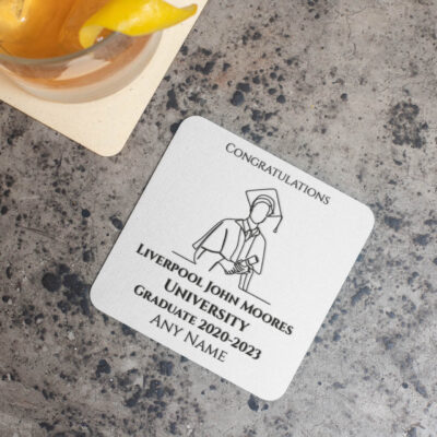 personalised graduation coaster female