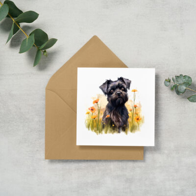 Personalised Watercolour Affenpinscher Dog Art