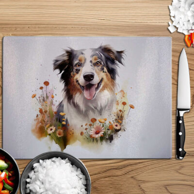 Personalised Watercolour Australian Shepherd Art