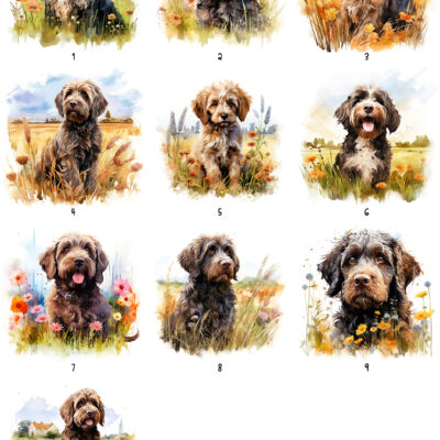 Personalised Watercolour Barbet Dog Art