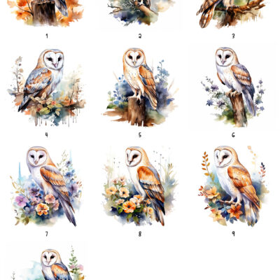 Personalised Watercolour Barn Owl Art