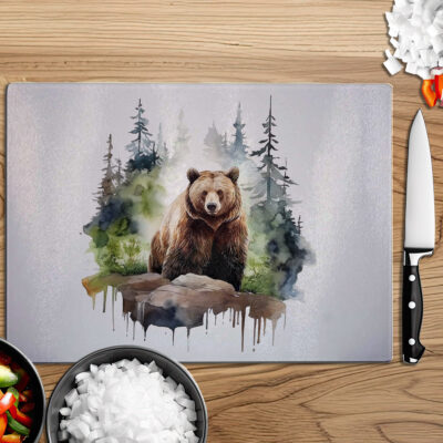 Personalised Watercolour Bear Art