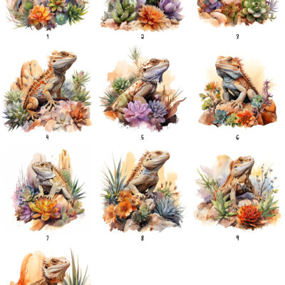 Personalised Watercolour Bearded Dragon Art