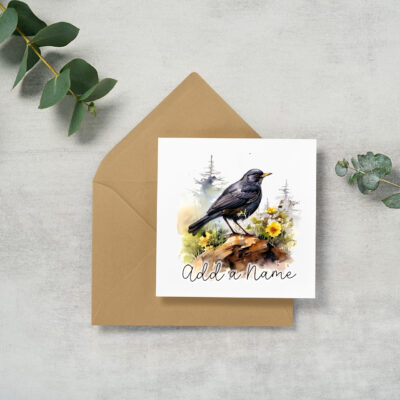 Personalised Watercolour Blackbird Art