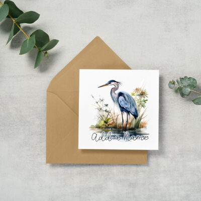 Personalised Watercolour Blue Heron Art