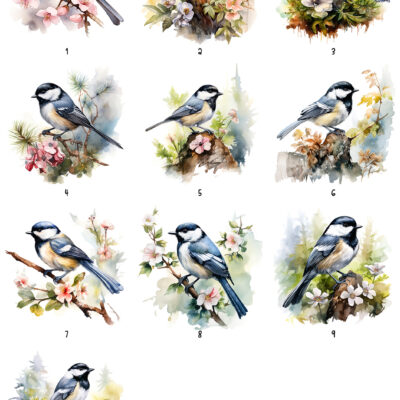 Personalised Watercolour Coal Tit Bird Art