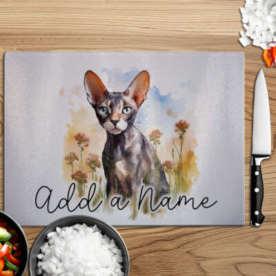 Personalised Watercolour Cornish Rex Cat Art