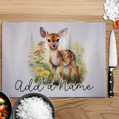 Personalised Watercolour Baby Fawn Art