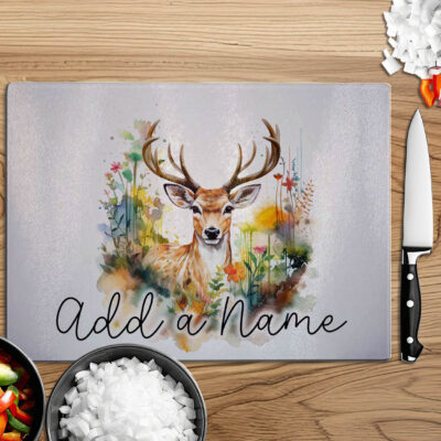 Personalised Watercolour Deer in Summer Art