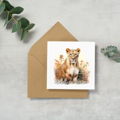 Personalised Watercolour Lioness Gifts