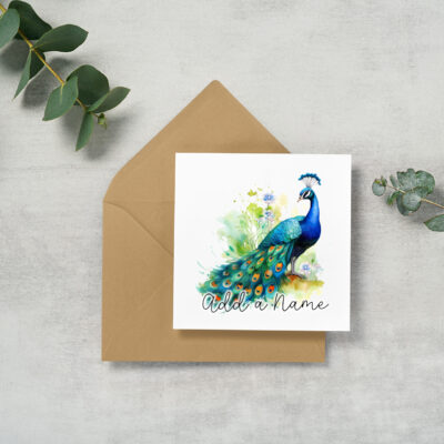 Personalised Watercolour Peacock Gifts