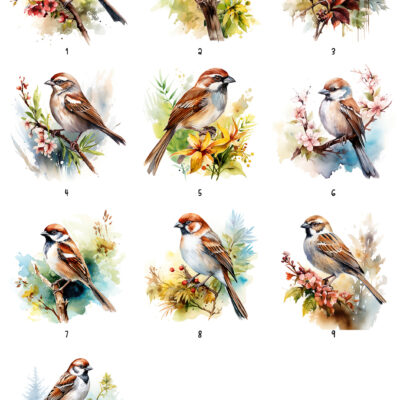 Personalised Watercolour Sparrow Gifts