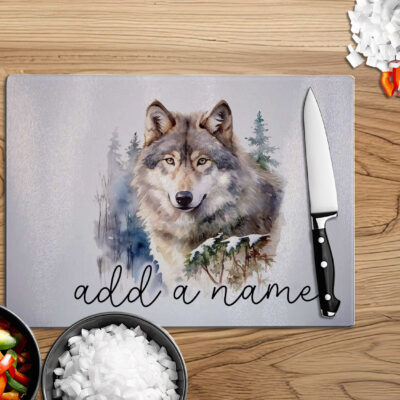 Personalised Watercolour Winter Wolf Gifts